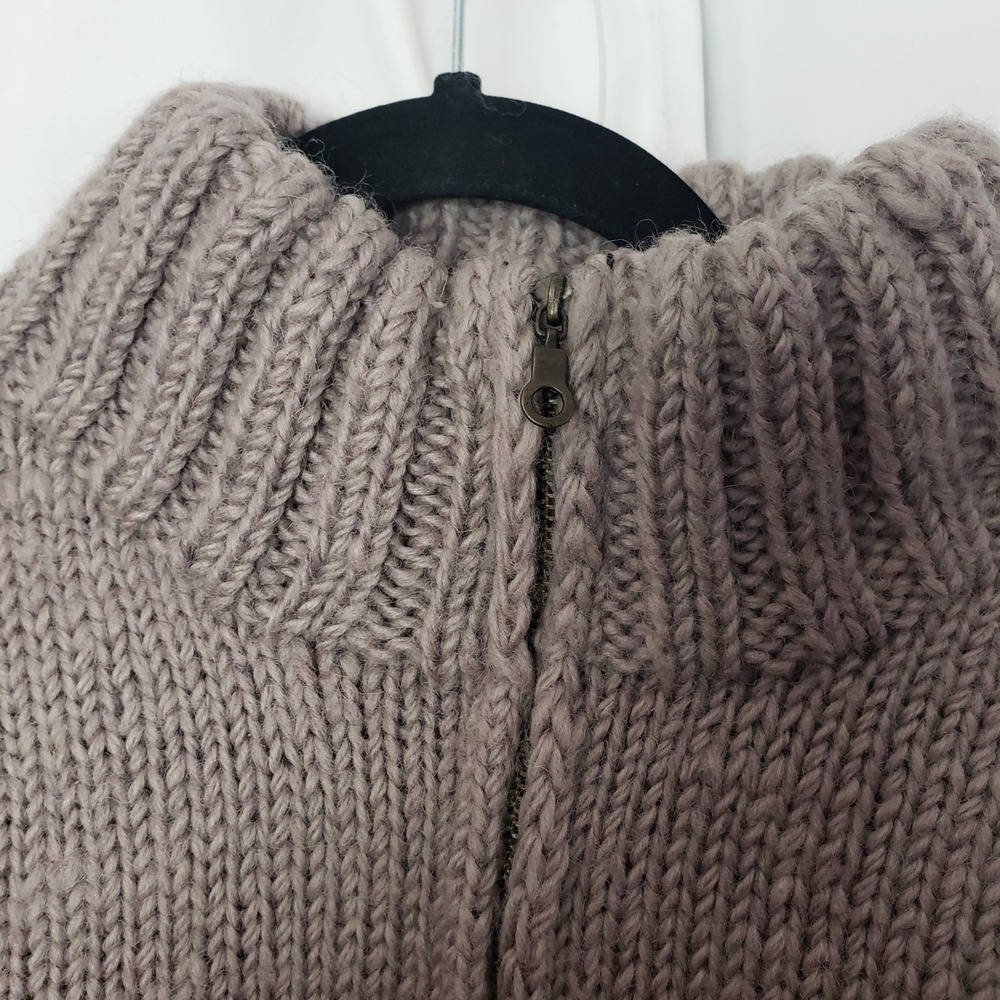 Romney Everest Designs 100% Wool Nordic Quarter Zip Sweater Mens M Grey Nepal - Picture 3 of 9